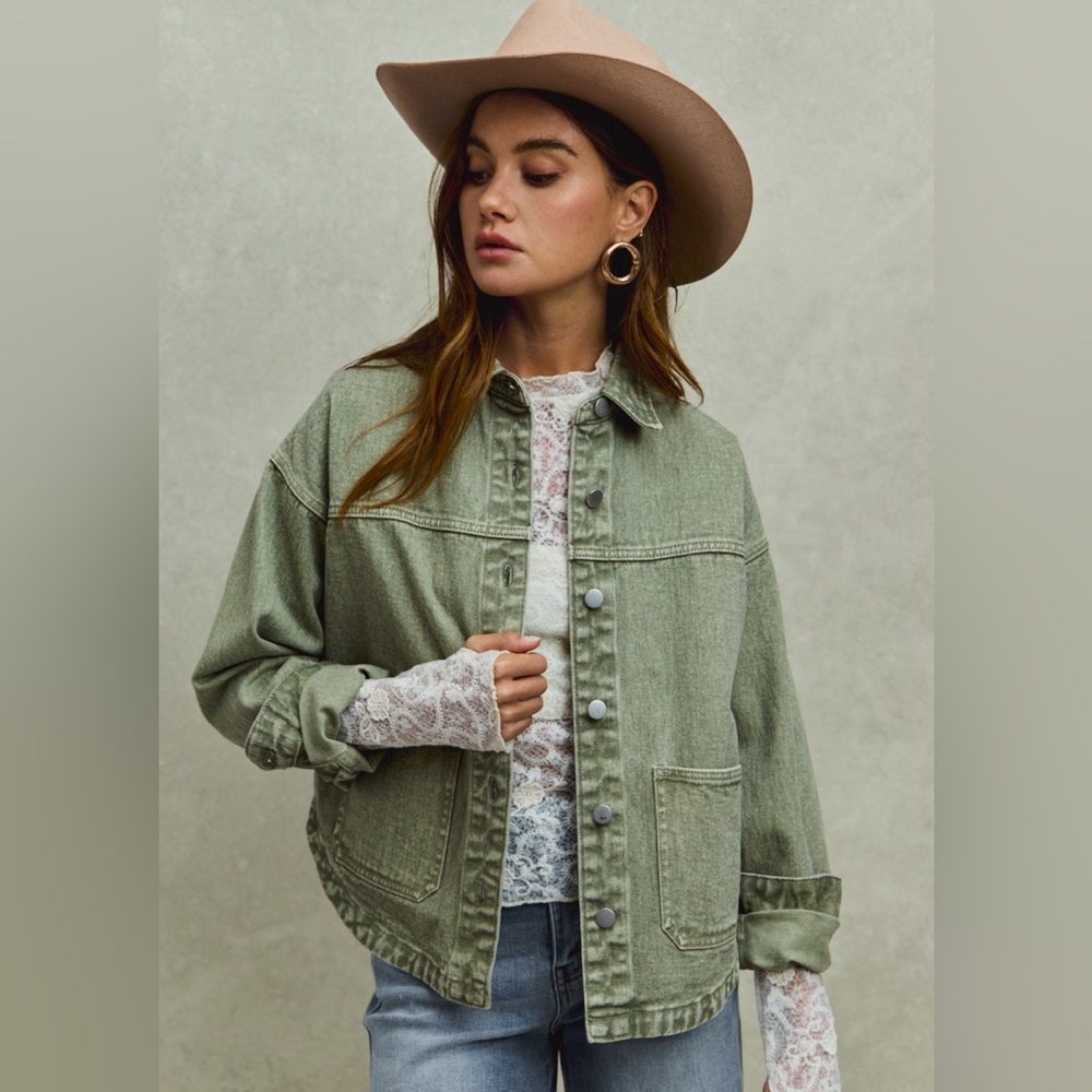 Vintage Washed Button Twill Shacket